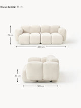 Bom Üçlü Koltuk Açık Bej Dokuma Kadife