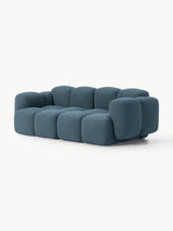 Bom Üçlü Koltuk Gri Mavi Bukle