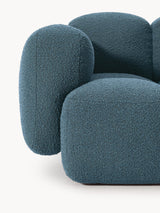 Bom Üçlü Koltuk Gri Mavi Bukle