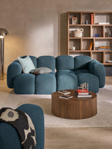 Bom Üçlü Koltuk Gri Mavi Bukle