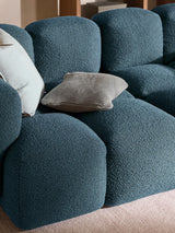 Bom Üçlü Koltuk Gri Mavi Bukle