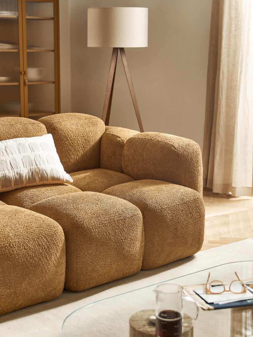 Bom Üçlü Koltuk Hardal Teddy