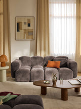 Bom Üçlü Koltuk Kahve Dokuma Kadife