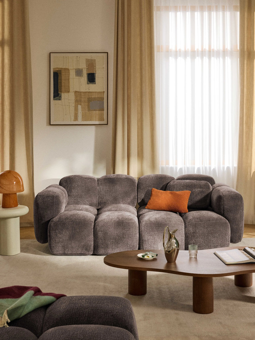 Bom Üçlü Koltuk Kahve Dokuma Kadife