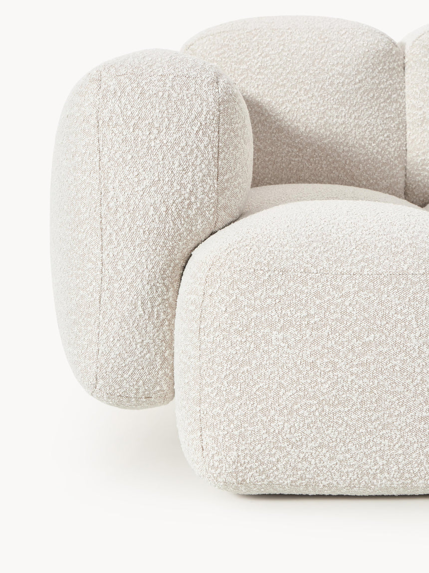 Bom Üçlü Koltuk Kırık Beyaz Bukle