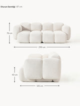 Bom Üçlü Koltuk Kırık Beyaz Bukle