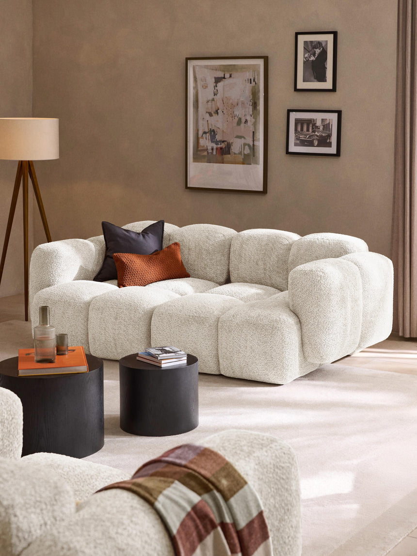 Bom Üçlü Koltuk Kırık Beyaz Teddy