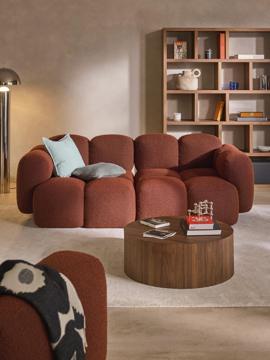 Bom Üçlü Koltuk Terakota Bukle