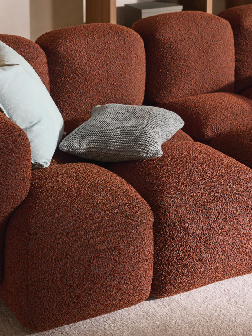 Bom Üçlü Koltuk Terakota Bukle