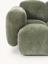 Bom Üçlü Koltuk Yeşil Dokuma Kadife