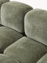 Bom Üçlü Koltuk Yeşil Dokuma Kadife