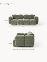 Bom Üçlü Koltuk Yeşil Dokuma Kadife