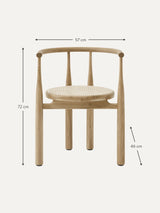 Bors Hazeran İşlemeli Ahşap Sandalye Meşe