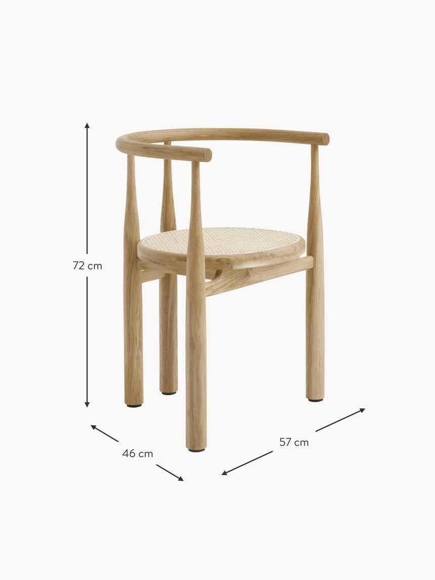 Bors Hazeran İşlemeli Ahşap Sandalye Meşe