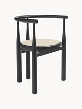 Bors Hazeran İşlemeli Ahşap Sandalye Siyah