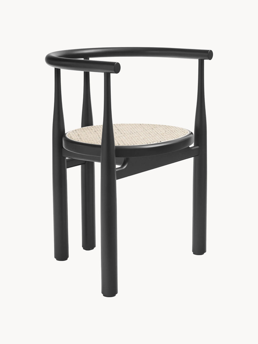 Bors Hazeran İşlemeli Ahşap Sandalye Siyah