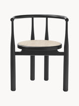 Bors Hazeran İşlemeli Ahşap Sandalye Siyah