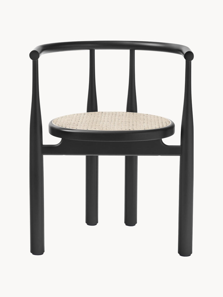 Bors Hazeran İşlemeli Ahşap Sandalye Siyah