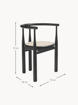 Bors Hazeran İşlemeli Ahşap Sandalye Siyah