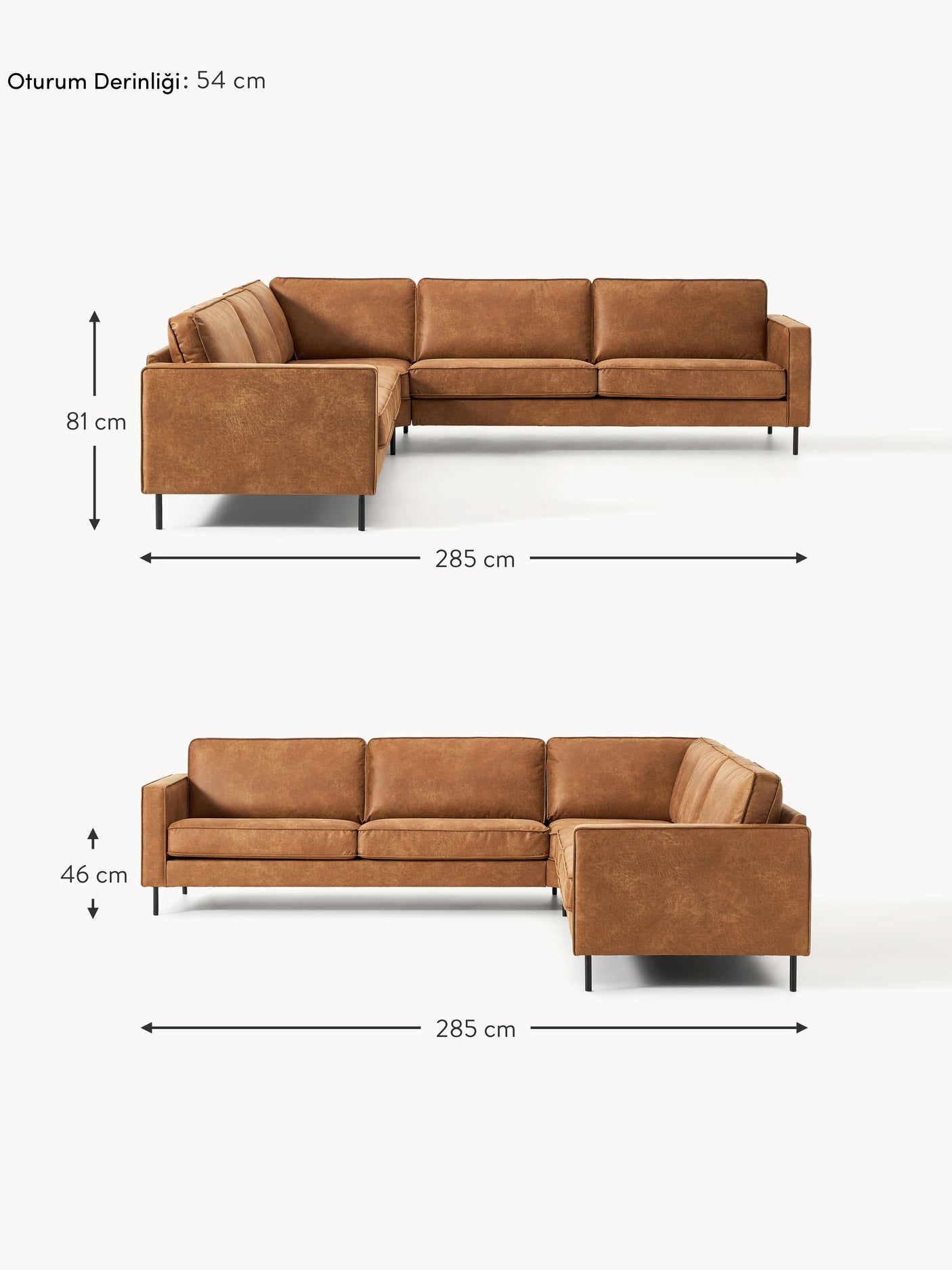 Brooks Big Köşe Koltuk Taba Kahve