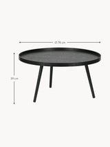 Camp Ahşap Yuvarlak Orta Sehpa Siyah