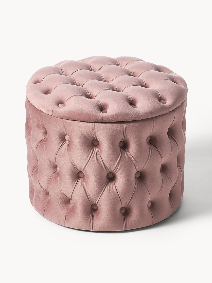 Cara Kapitone Sandık Puf Pembe