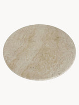 Cem Traverten Top Ayaklı Yuvarlak Traverten Mermer Orta Sehpa