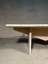 Cenova Mimari Dikdörtgen Traverten Mermer Yemek Masası