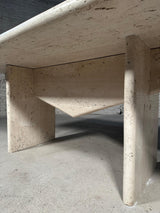 Cenova Mimari Dikdörtgen Traverten Mermer Yemek Masası