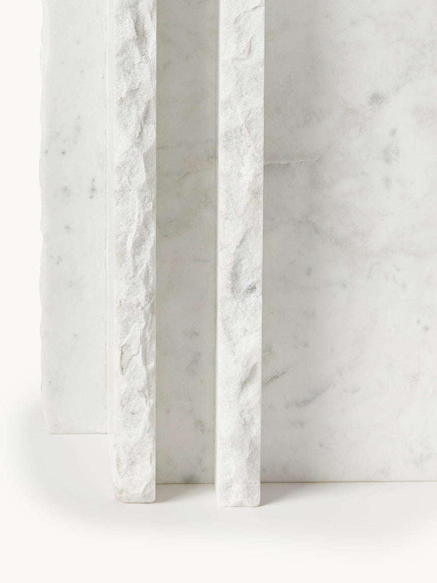 Cisco Mermer Kare Yan Sehpa Beyaz