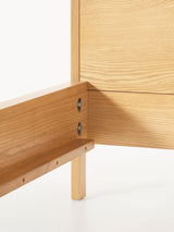 Corner Çift Kişilik Ahşap Karyola Meşe