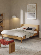 Corner Çift Kişilik Ahşap Karyola Meşe