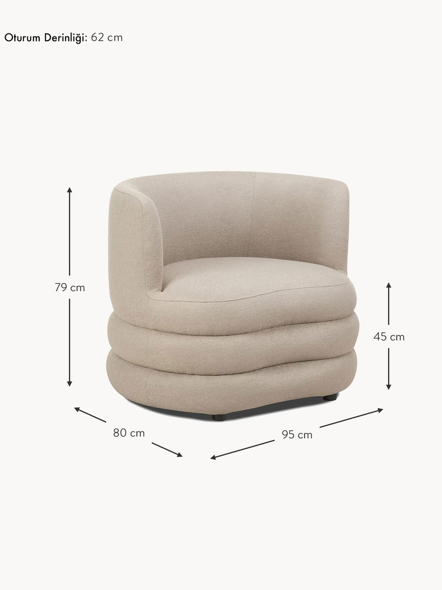 Daisy Puf Tekli Koltuk Açık Kum Beji Bukle