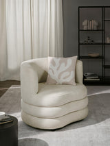 Daisy Puf Tekli Koltuk Kırık Beyaz