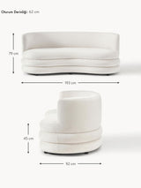 Daisy Puf Üçlü Koltuk Kırık Beyaz