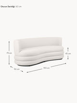 Daisy Puf Üçlü Koltuk Kırık Beyaz Bukle