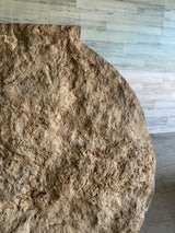 Dama Traverten Mermer Ayaklı Oval Cam Orta Sehpa