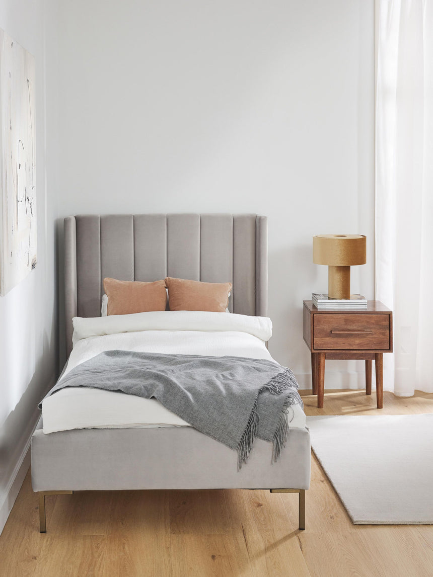 Dart Tek Kişilik Karyola Gri