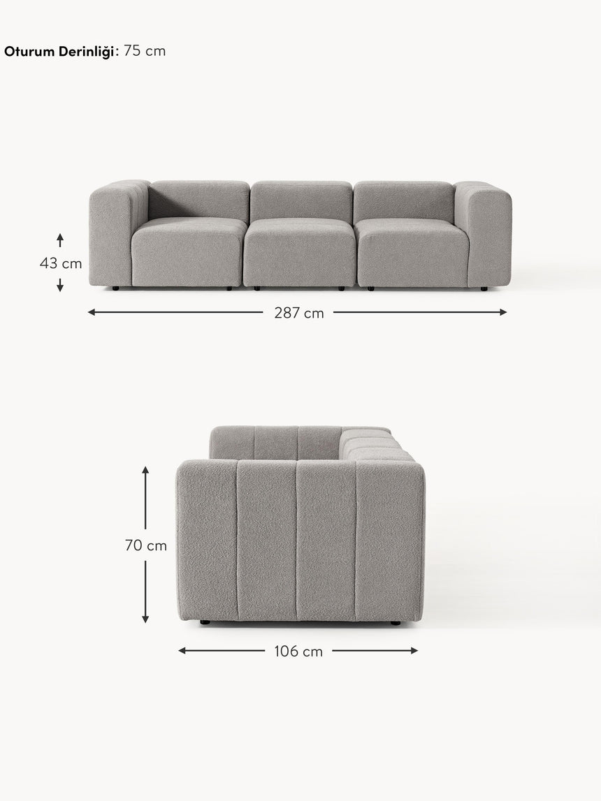 Deko Dörtlü Koltuk Gri Bukle