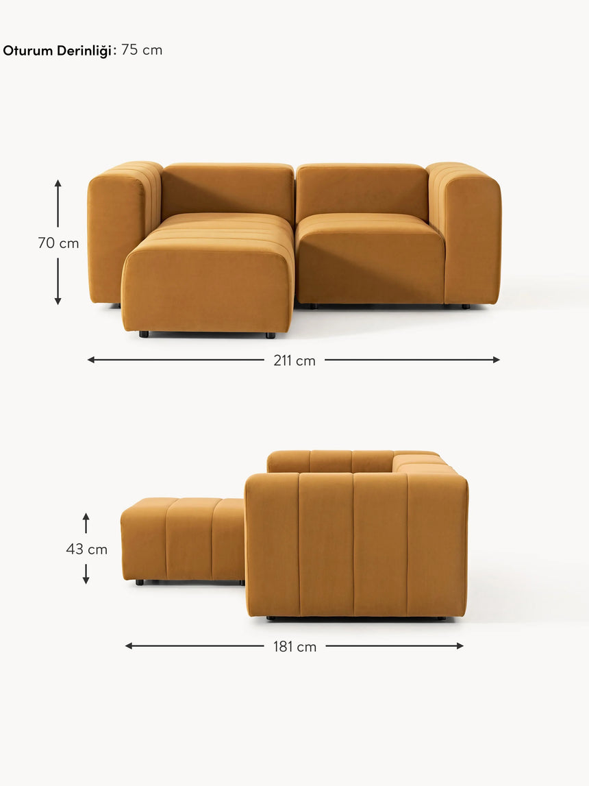 Deko Köşe Koltuk Hardal Sarısı