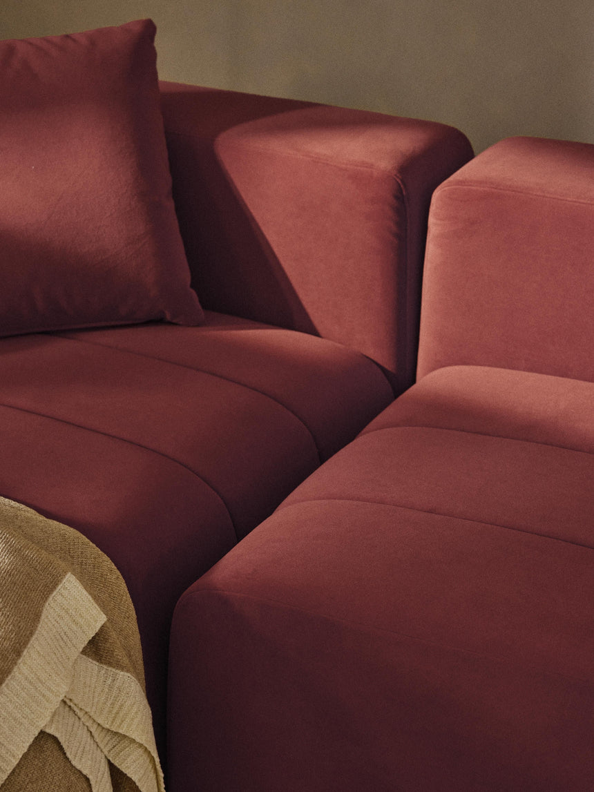 Deko Köşe Koltuk Şarap Kırmızısı