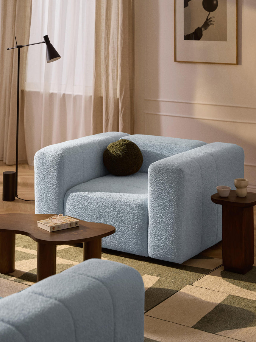 Deko Tekli Koltuk Açık Mavi Bukle