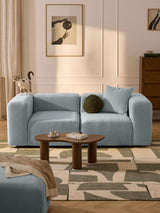 Deko Üçlü Koltuk Açık Mavi Bukle