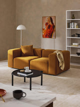 Deko Üçlü Koltuk Koyu Hardal