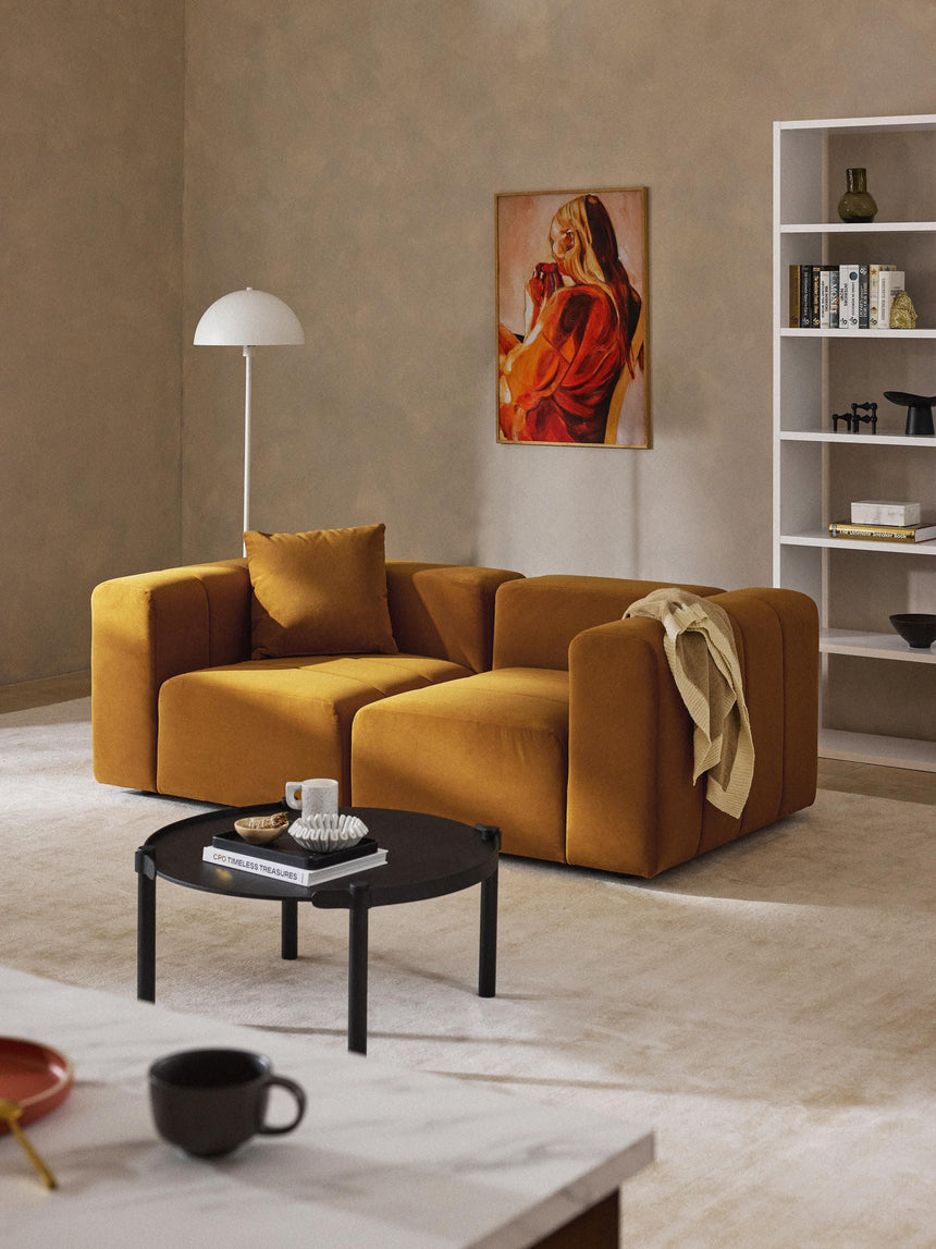 Deko Üçlü Koltuk Koyu Hardal