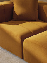 Deko Üçlü Koltuk Koyu Hardal