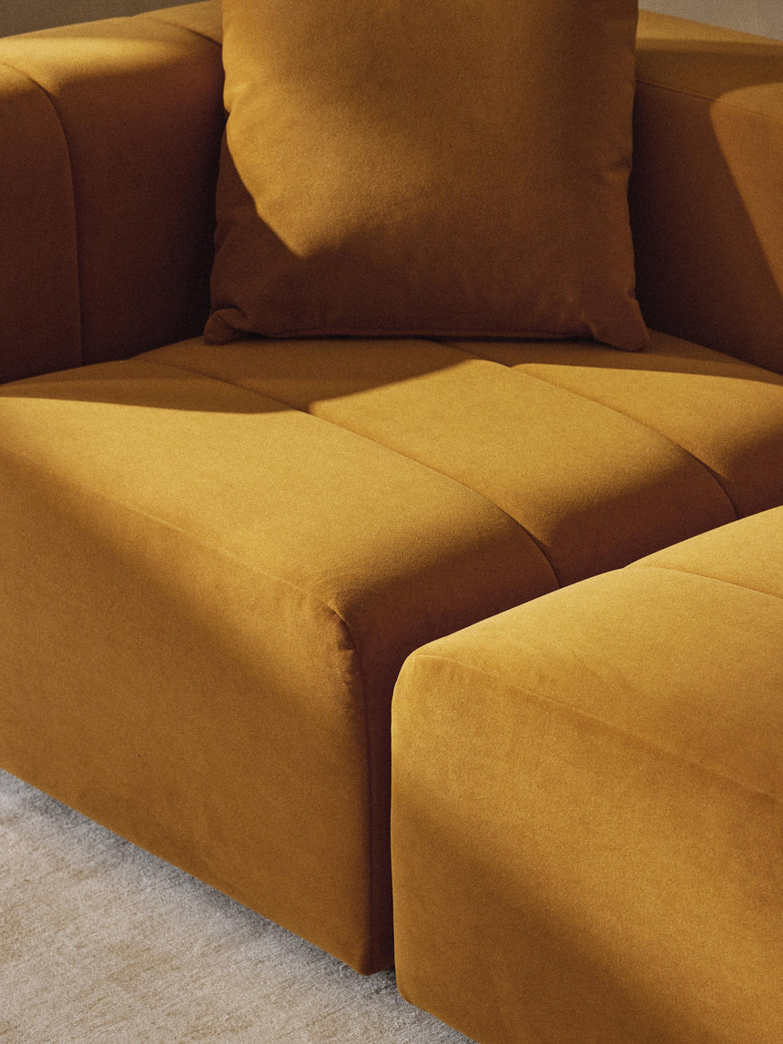 Deko Üçlü Koltuk Koyu Hardal