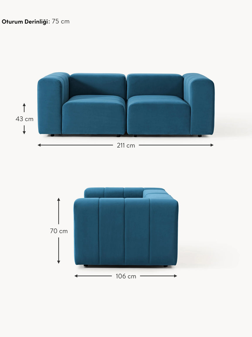 Deko Üçlü Koltuk Petrol Mavisi