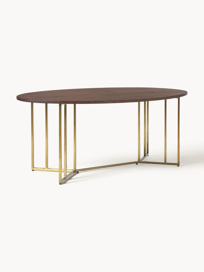 Elit Oval Ahşap Yemek Masası Ceviz