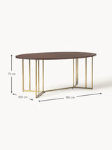 Elit Oval Ahşap Yemek Masası Ceviz